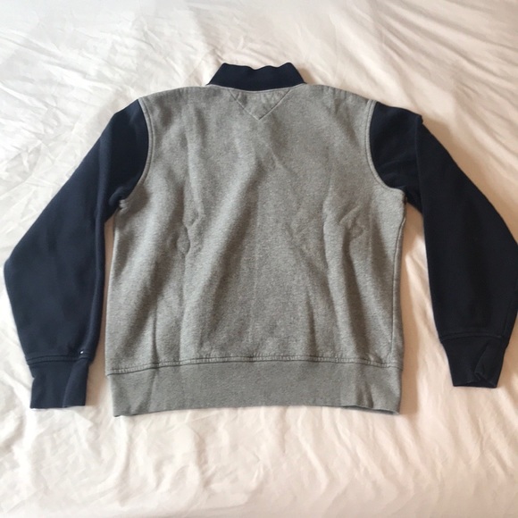🌟TOMMY HILFIGER Navy/Grey Argyle Print Quarter Zip - Picture 4 of 7